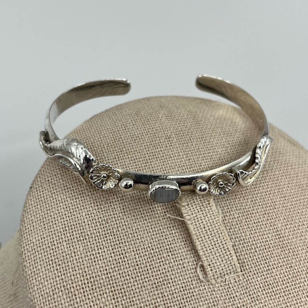 Vintage 90s Sterling Silver Handmade Cuff Bracelet – Florida Keys Design - Picture 13 of 17